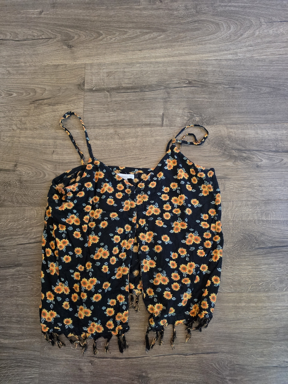 O'Neill Black Sunflower Print Cropped Cami